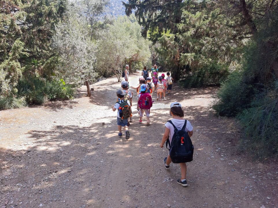 Τετράχρονοι πεζοπόροι εξερευνούν το Αισθητικό Δάσος Καισαριανής
